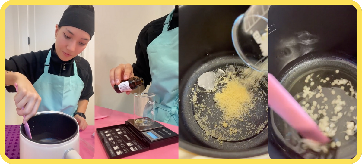 Hannah making Jelly Wax