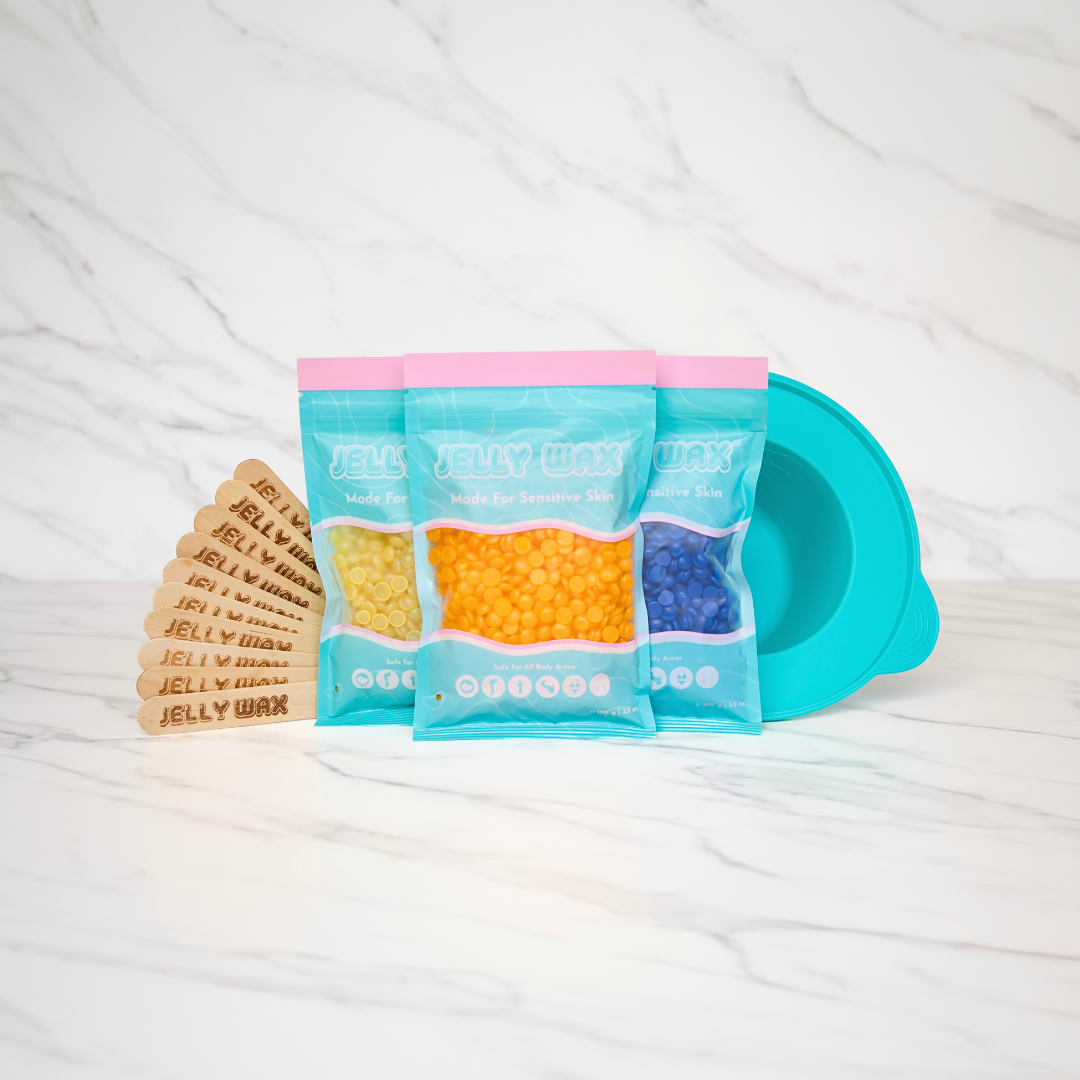Waxing a leg at home with Jelly Wax